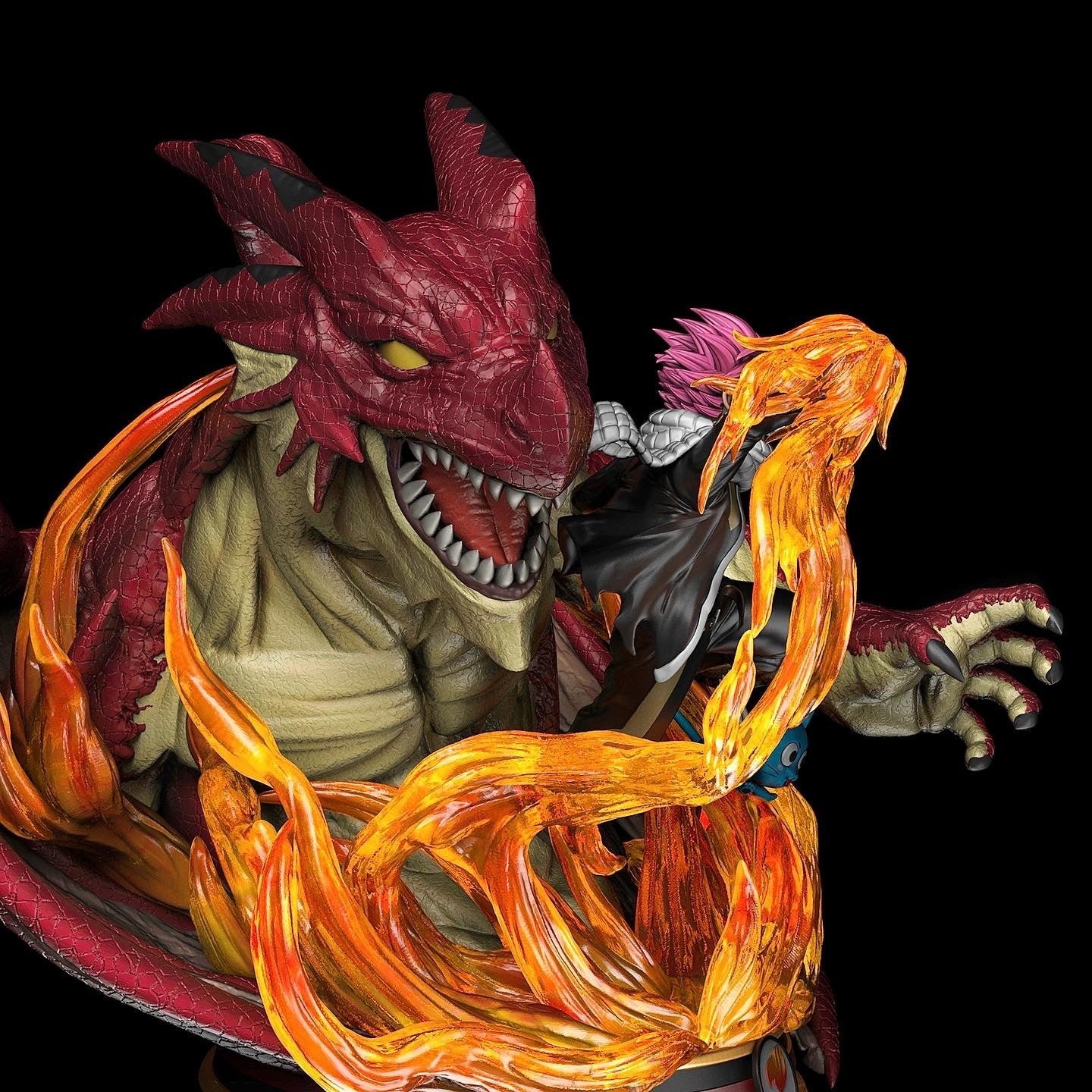 Natsu and Igneel - Fairy Tail - STL 3D Print Files