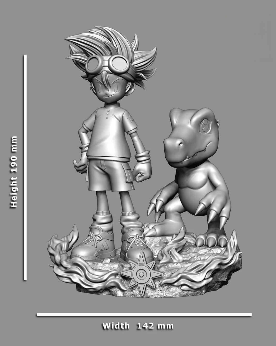 Tai And Agumon - Digimon - STL 3D Print Files