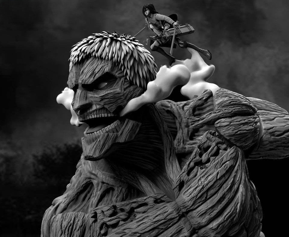 Armored Titan And Mikasa Ackerman - Attack on Titan - STL 3D Print Files