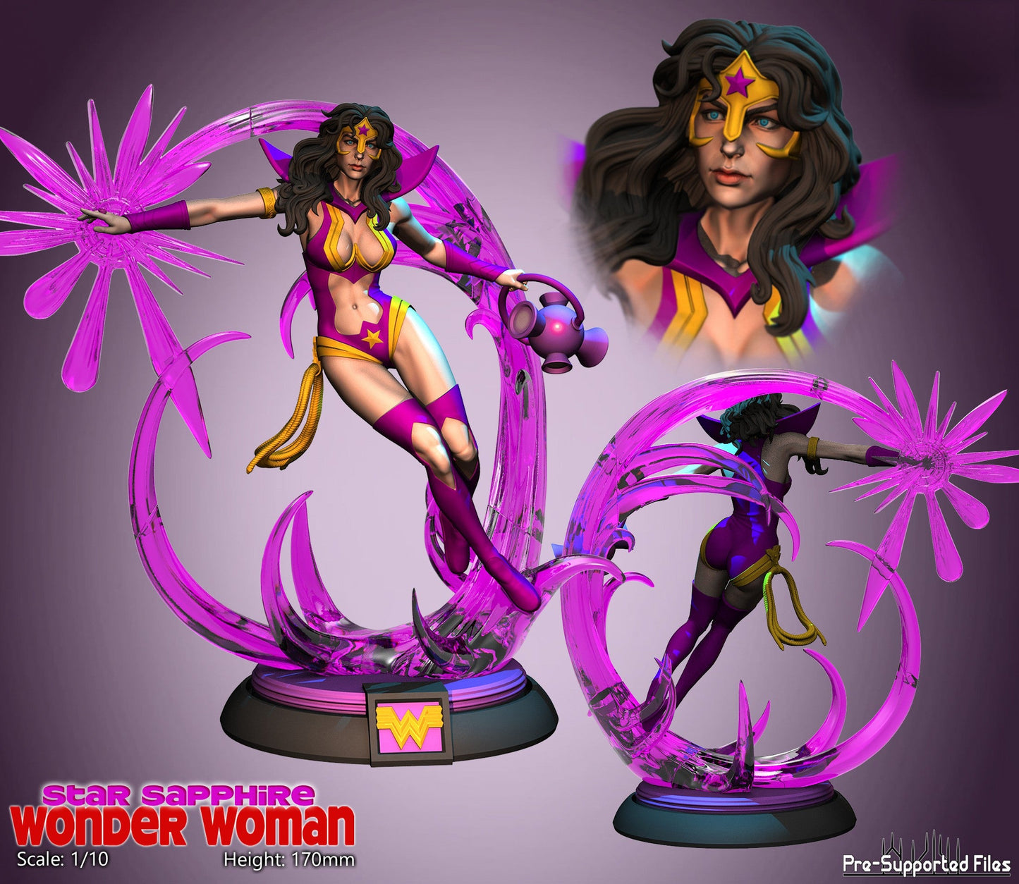 Star Sapphire Wonder Woman - DC Comics - STL 3D Print Files