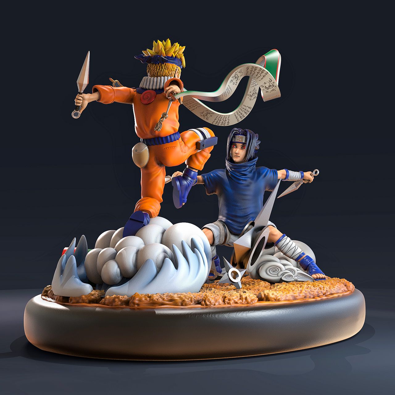 Naruto vs Sakuke Diorama - Naruto - STL 3D Print Files