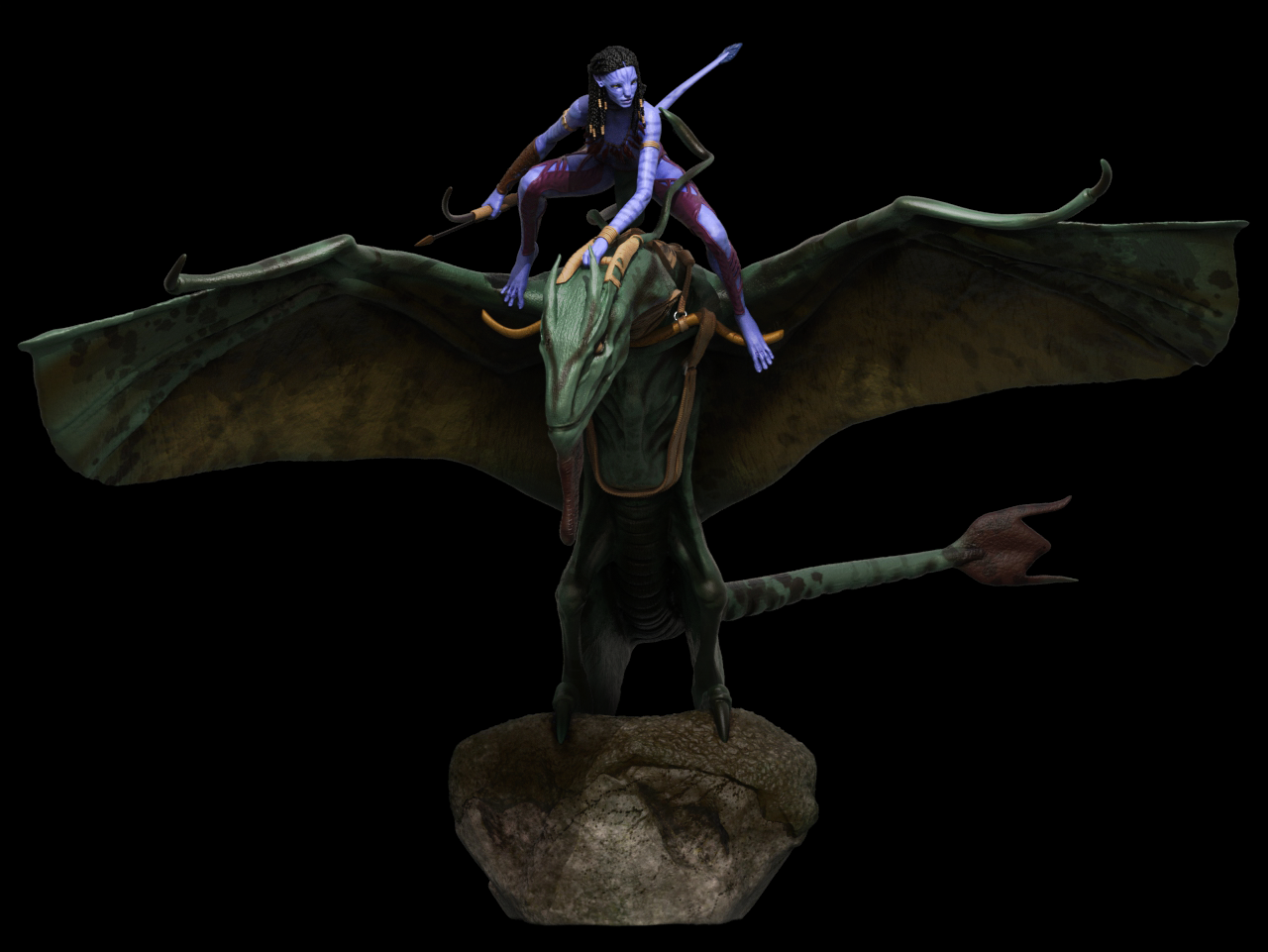 Neytiri with dragon - Avatar - STL 3D Print Files