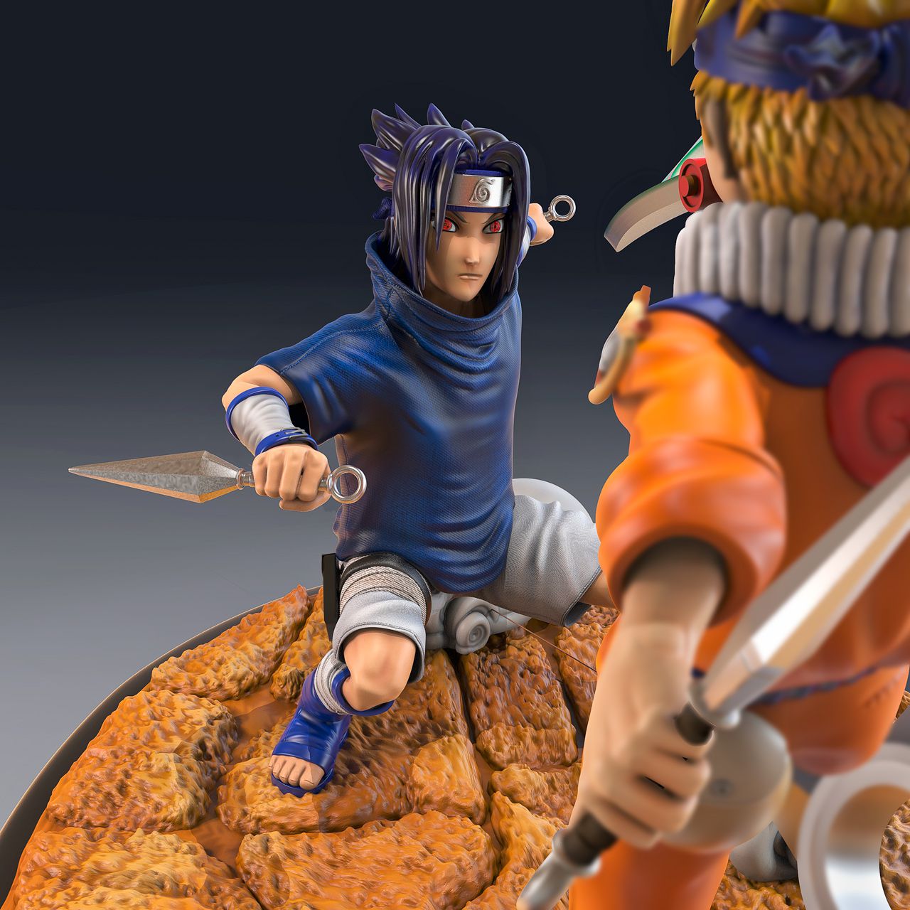 Naruto vs Sakuke Diorama - Naruto - STL 3D Print Files