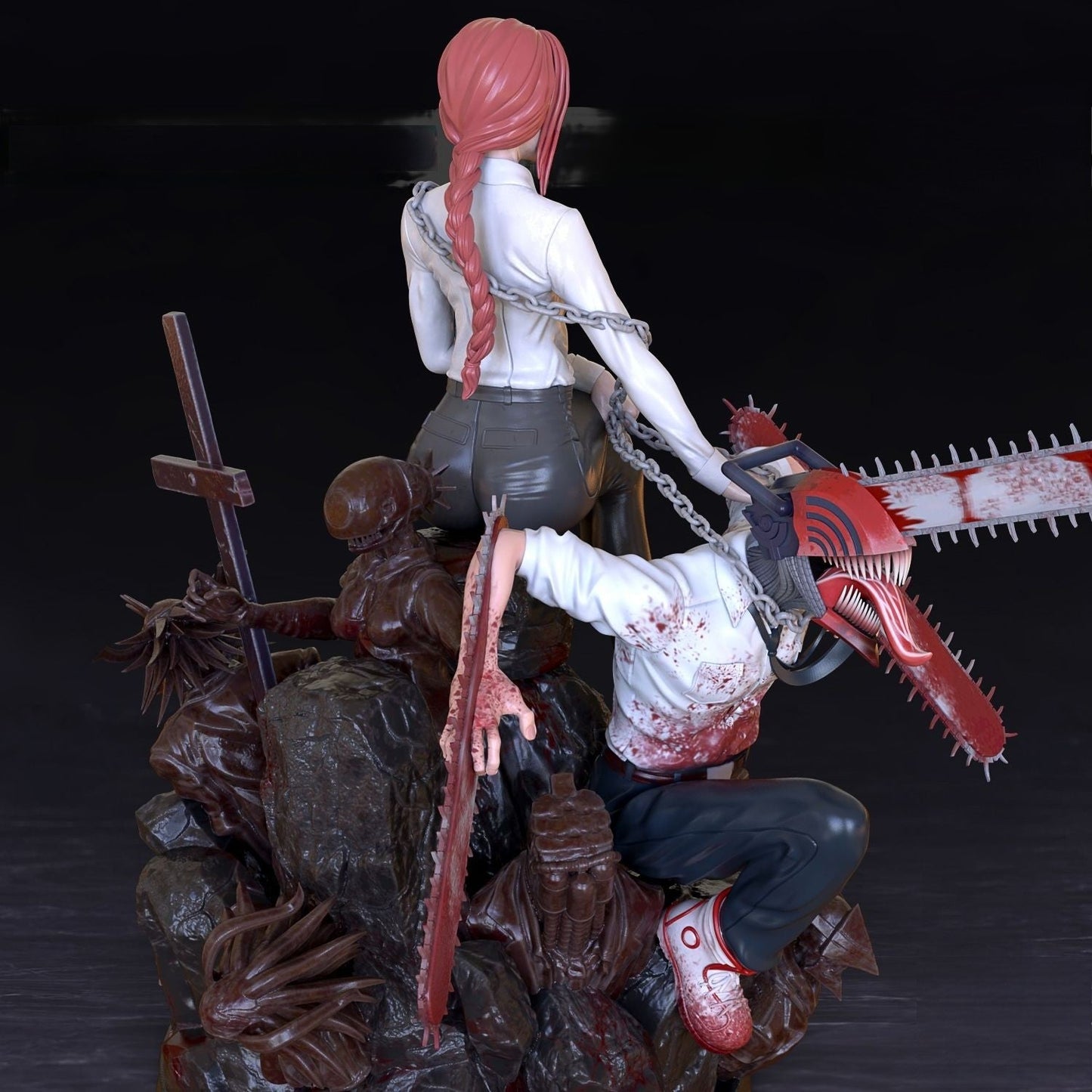 Makima and Denji Diorama - Chainsaw Man - STL 3D Print Files