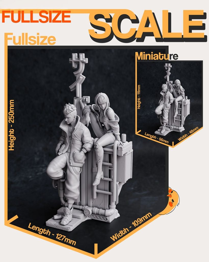 1242 Lucy AND David - Cyberpunk - STL 3D Print Files