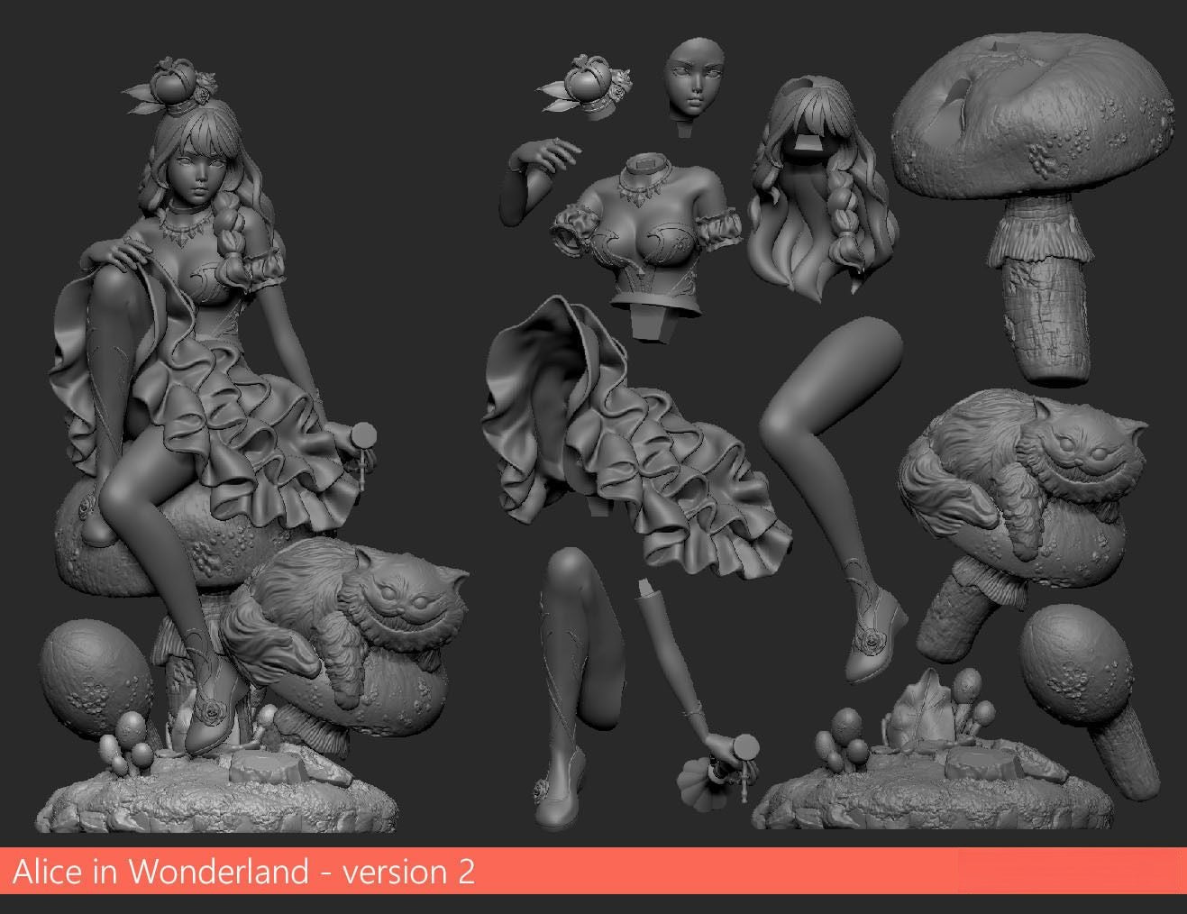 Alice in Wonderland - STL 3D Print Files