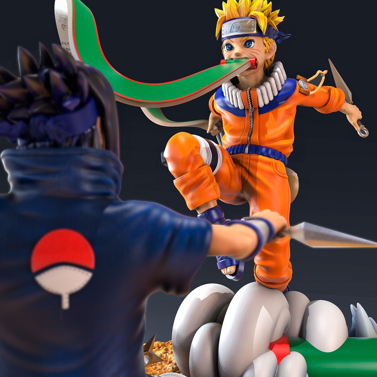 Naruto vs Sakuke Diorama - Naruto - STL 3D Print Files