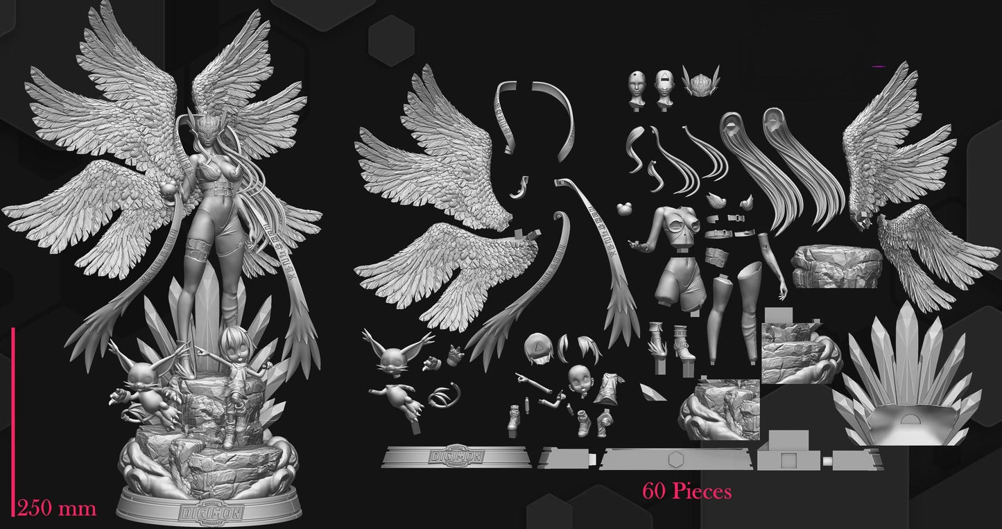 Hikari and Angewomon - Digimon - STL 3D Print Files