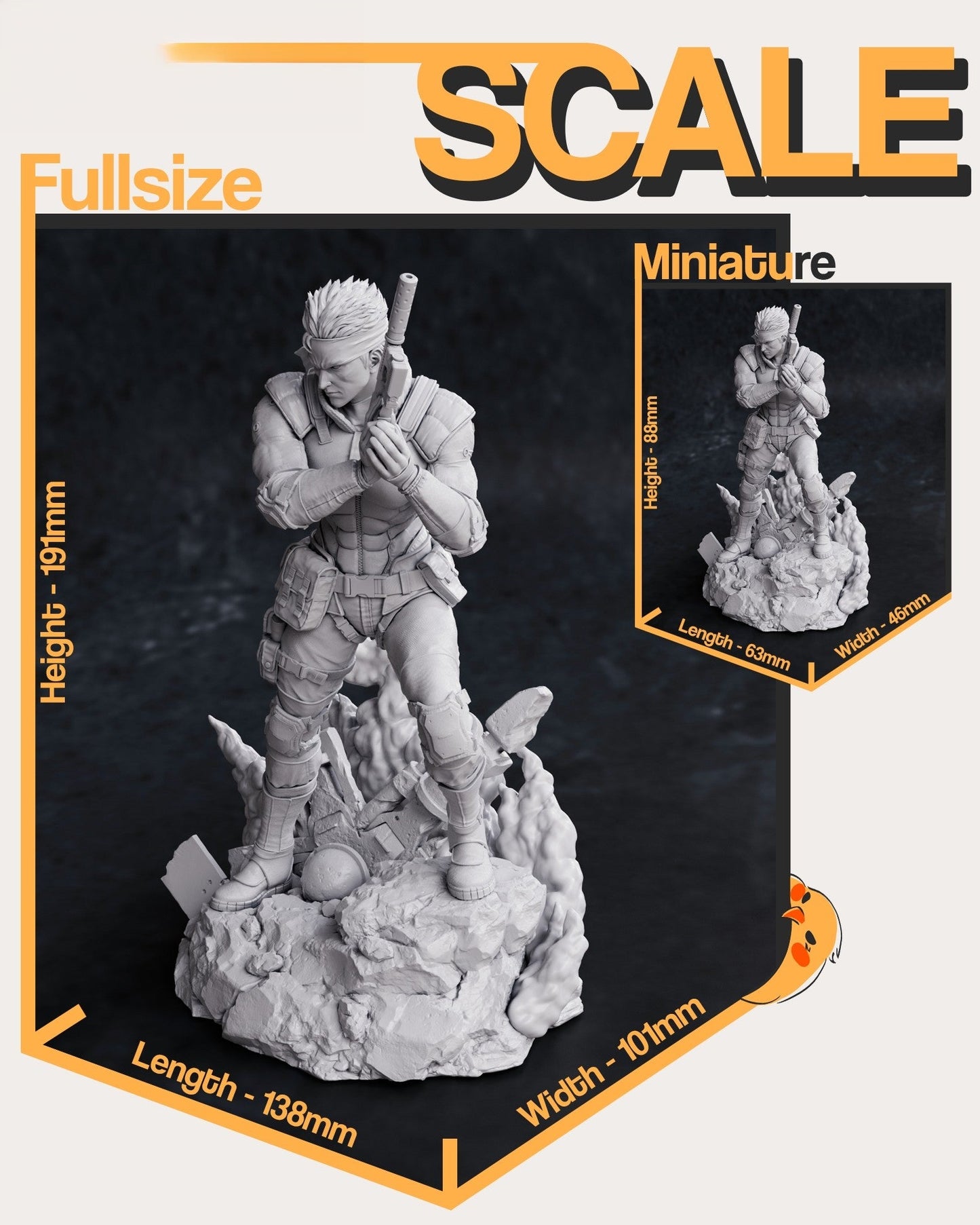 1464 Solid Snake - Metal Gear Solid - STL 3D Print Files