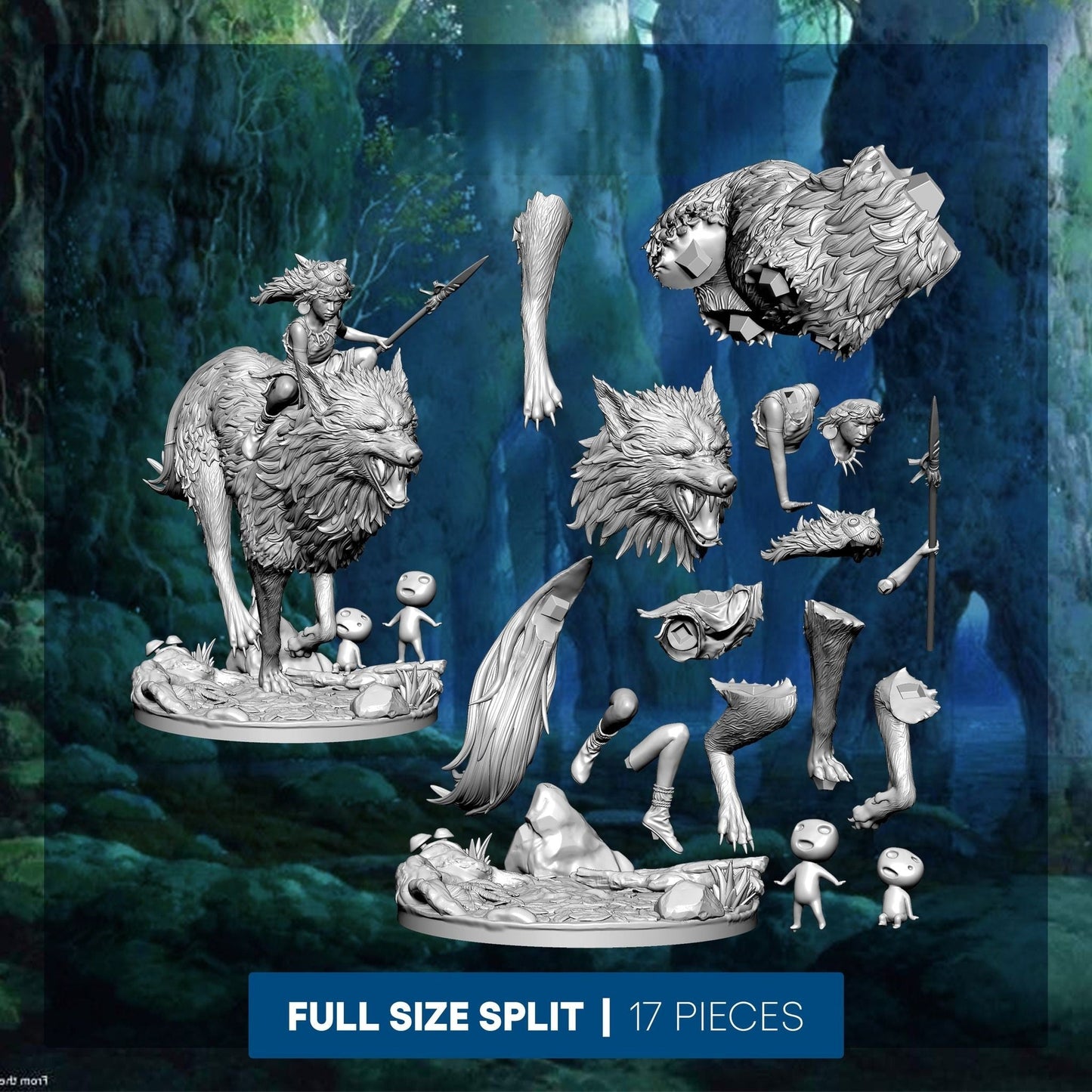 1253 Princess Mononoke - STL 3D Print Files