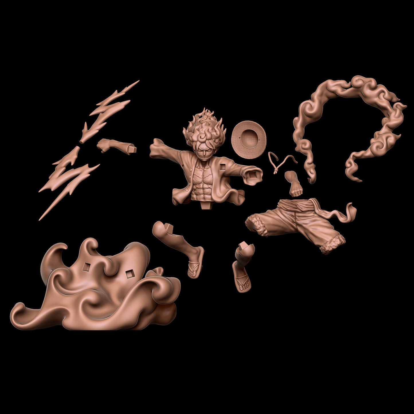 1589 Luffy Gear 5 - One Piece - STL 3D Print Files