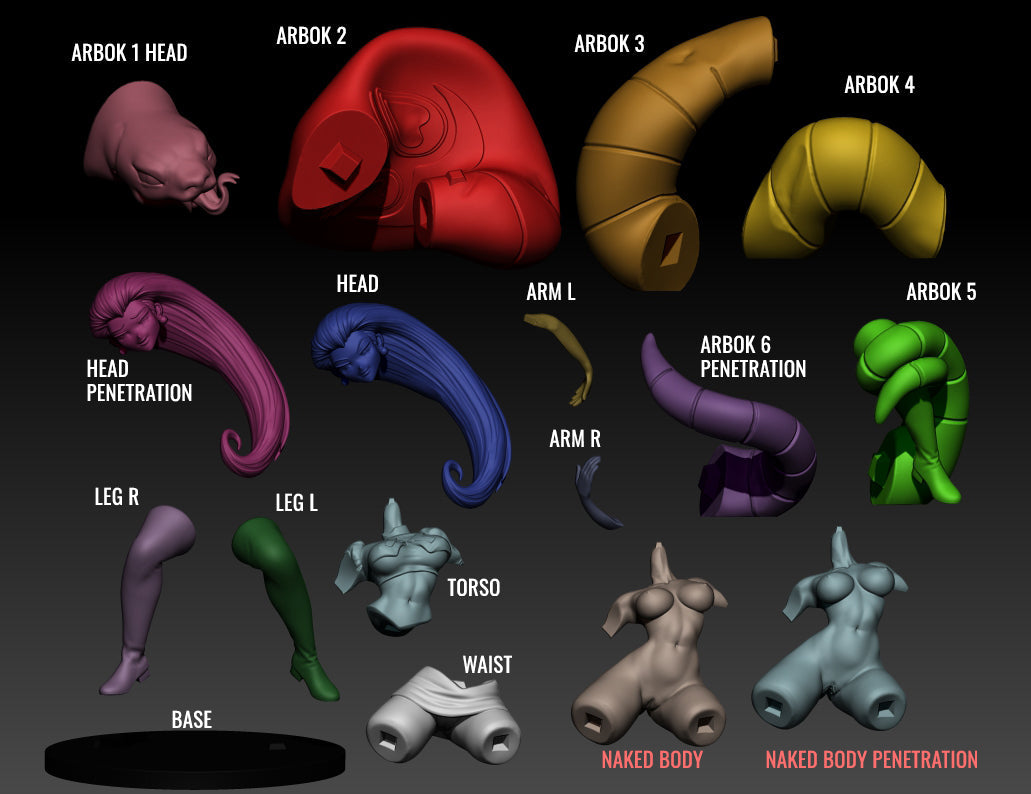 Jessie NSFW and Arbok - Pokemon - STL 3D Print Files