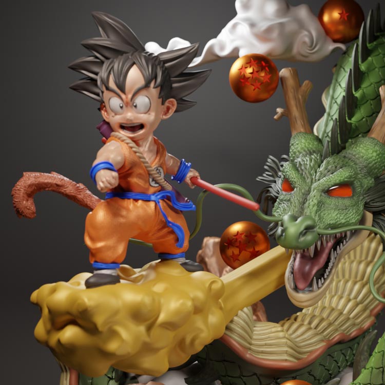 Kid Goku and Shenron - Dragon Ball - STL 3D Print Files