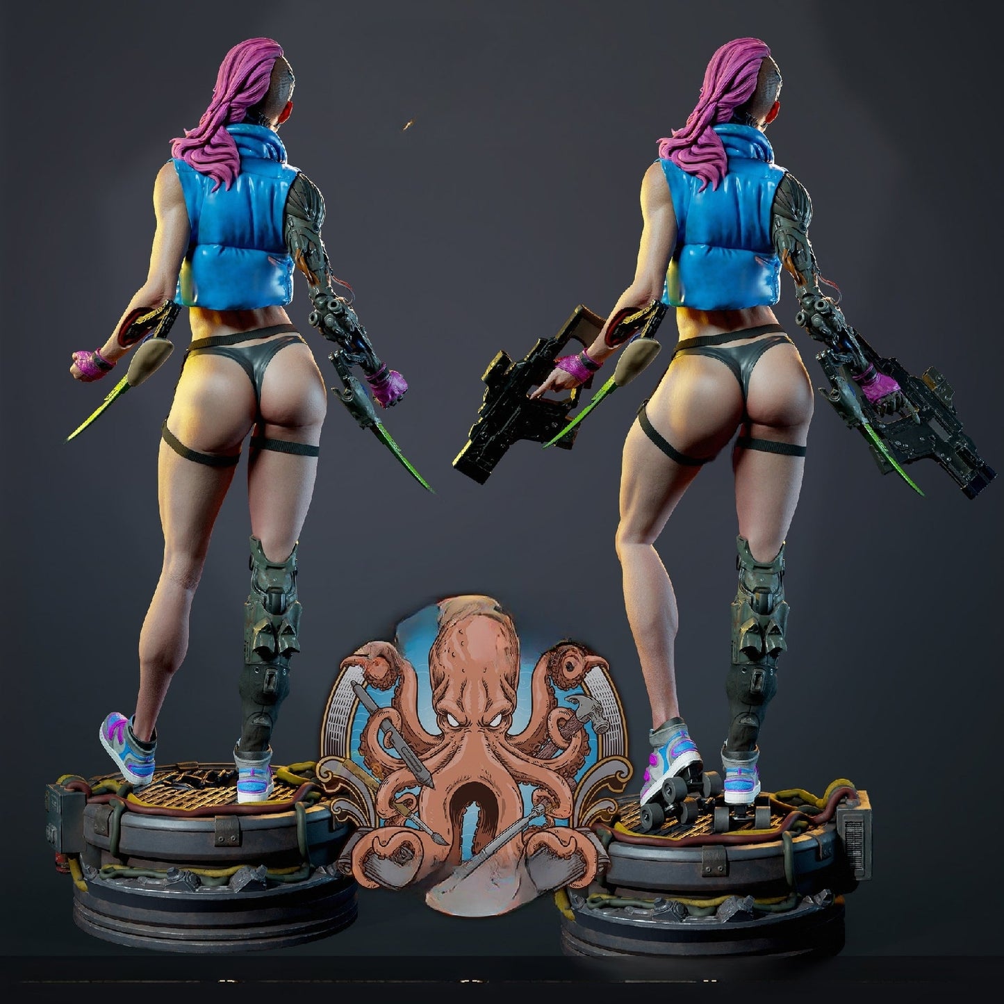 1252 Cyberpunk Girl - STL 3D Print Files