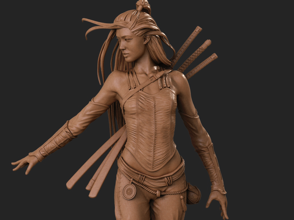 ASIAN FEMALE WARRIOR - STL 3D Print Files