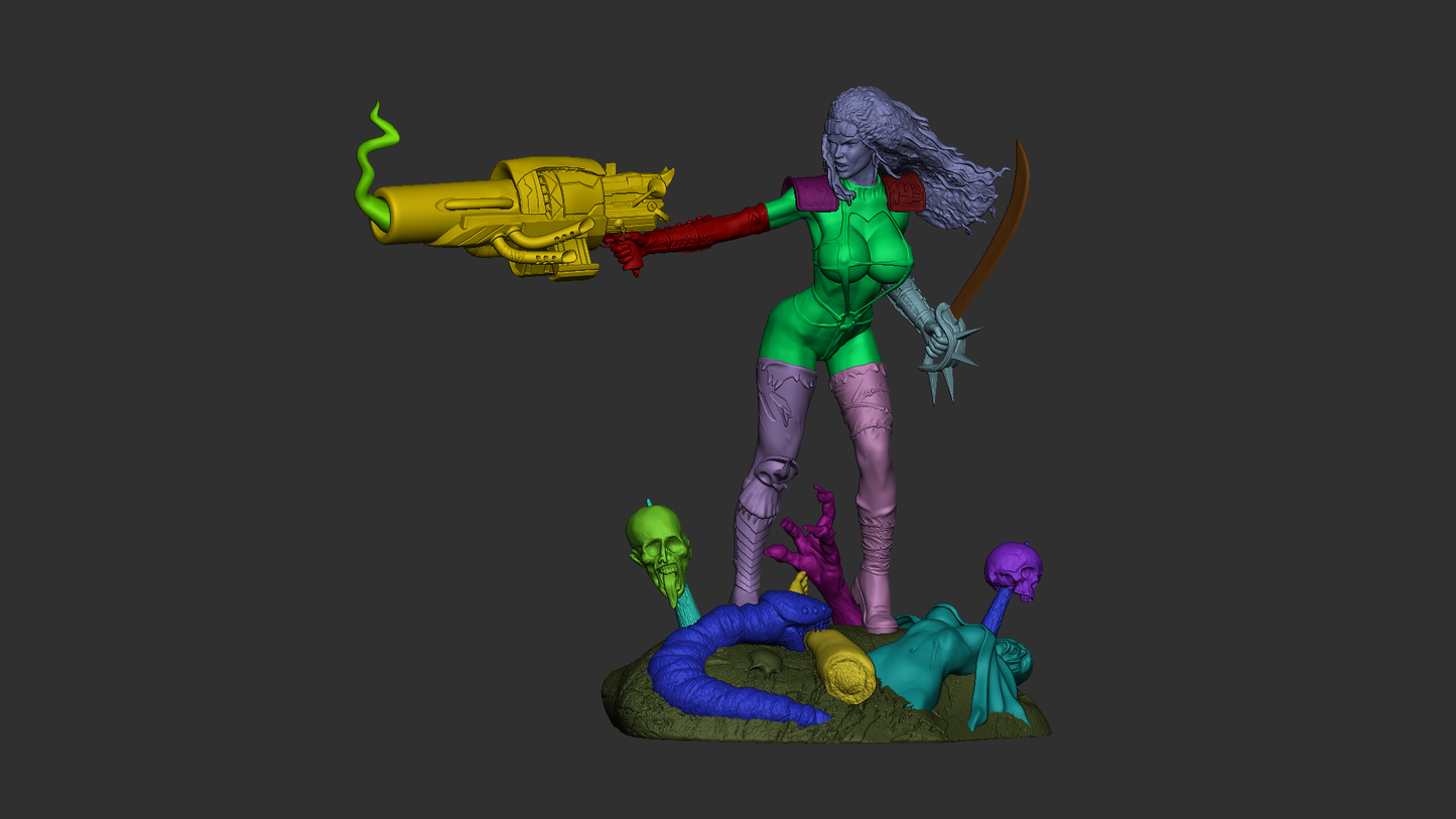 1503 Julie Strain - Heavy Metal 2000 - STL 3D Print Files