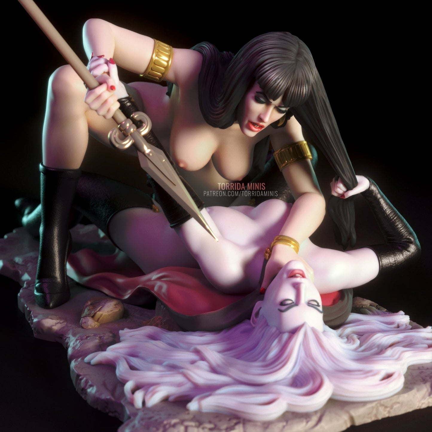 Vampirella VS Lady Death NSFW  - STL 3D Print Files