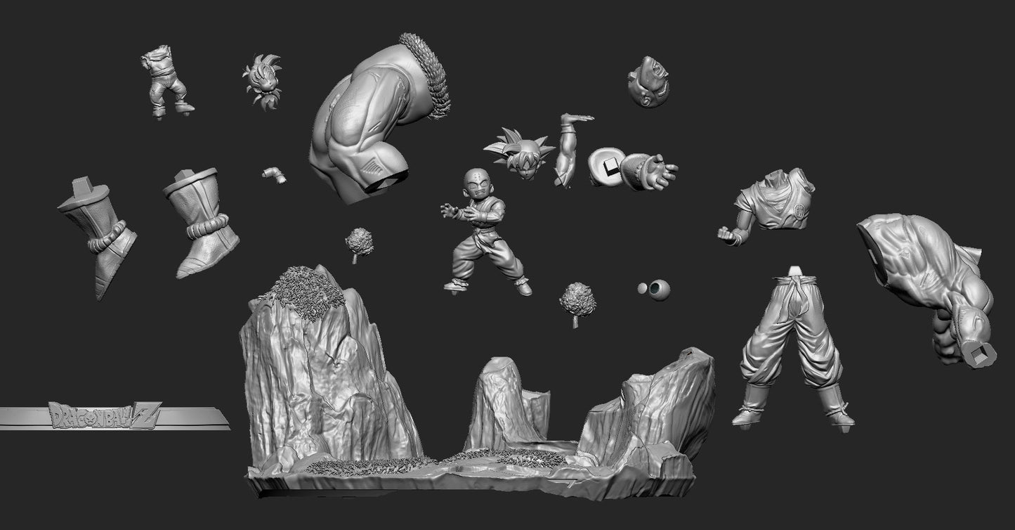 Goku VS Nappa Diorama - Dragon ball  - STL 3D Print Files