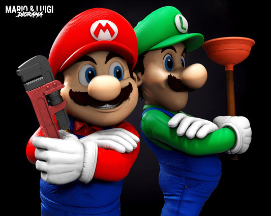 Mario and Luigi - Super Mario Bros  - STL 3D Print Files