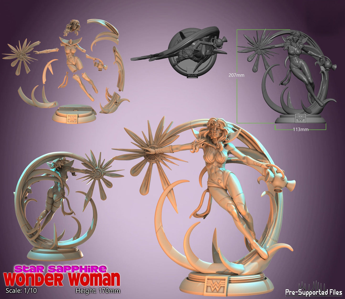 Star Sapphire Wonder Woman - DC Comics - STL 3D Print Files