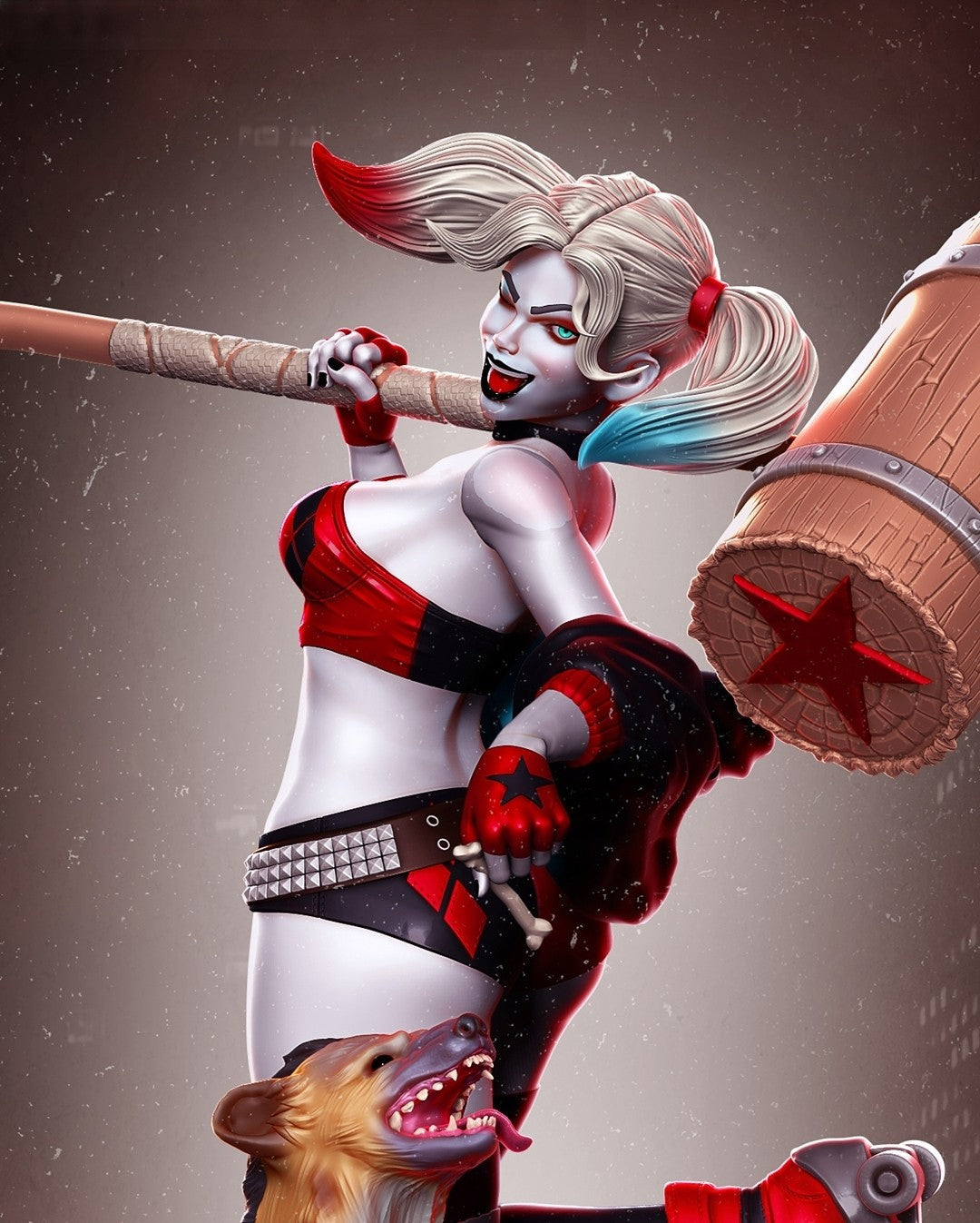 1571 Harley Quinn with Dud and Lou - STL 3D Print Files