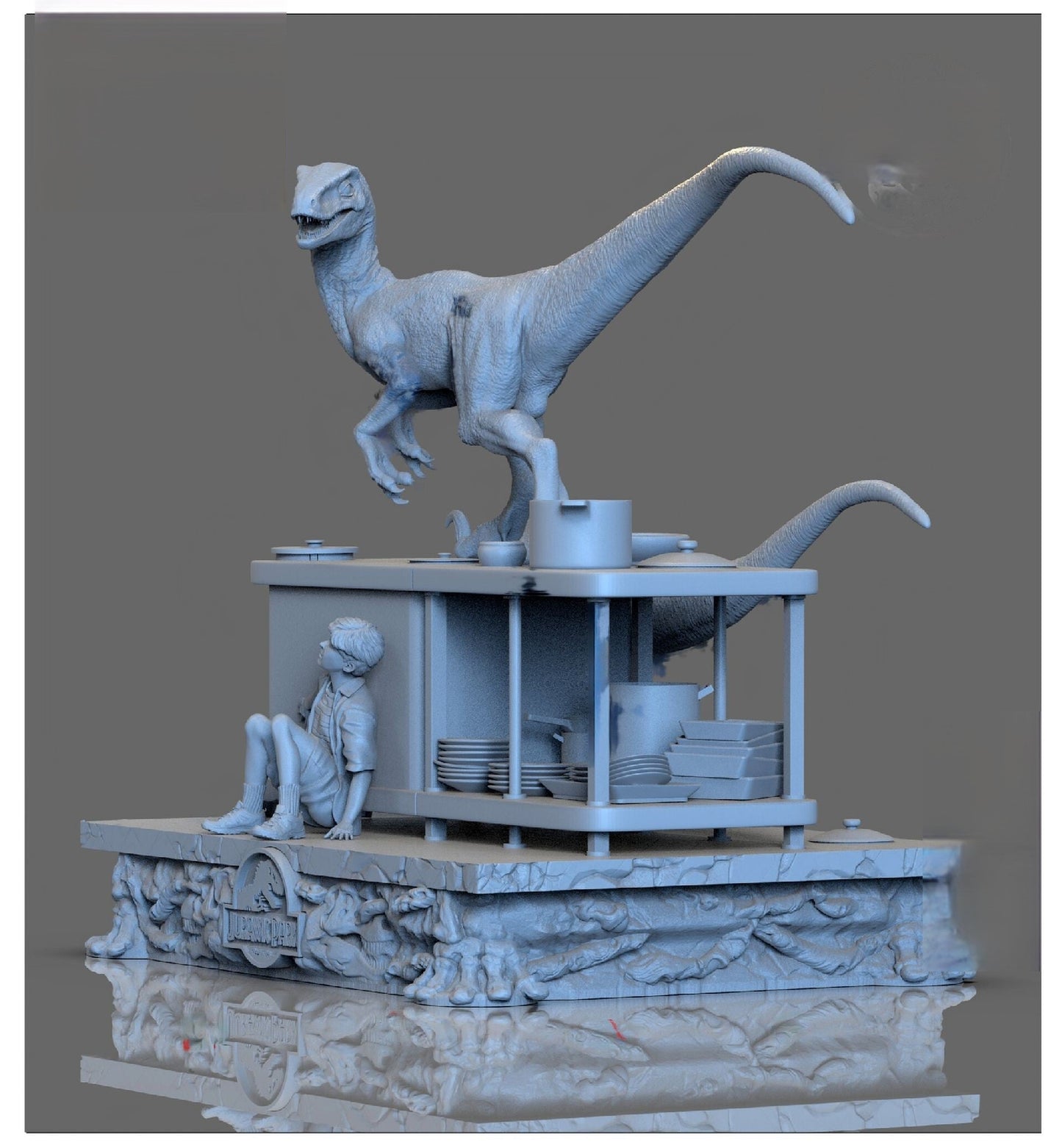 Velociraptor Diorama - Jurassic Park - STL 3D Print Files