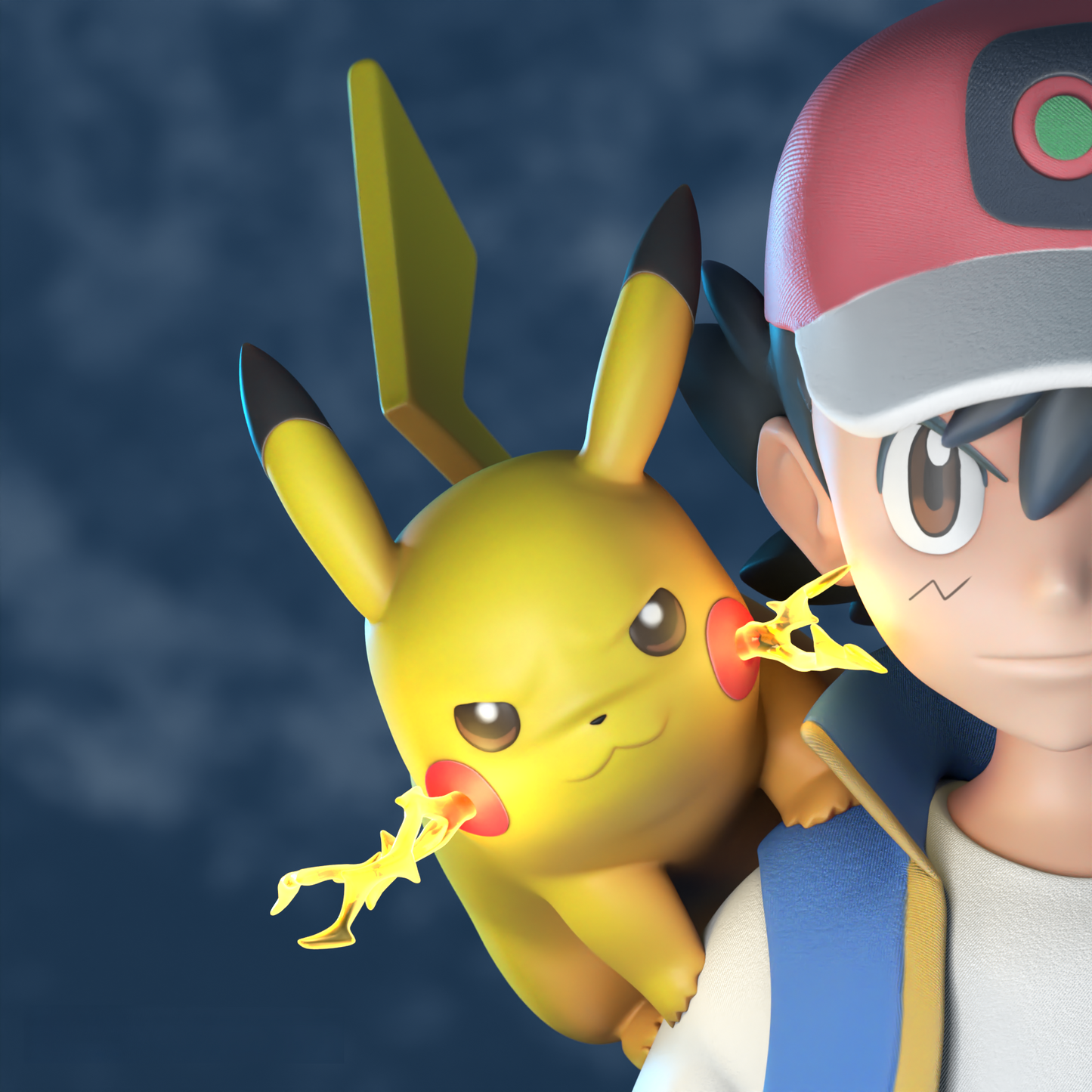 Ash and Pikachu - Pokemon - STL 3D Print Files