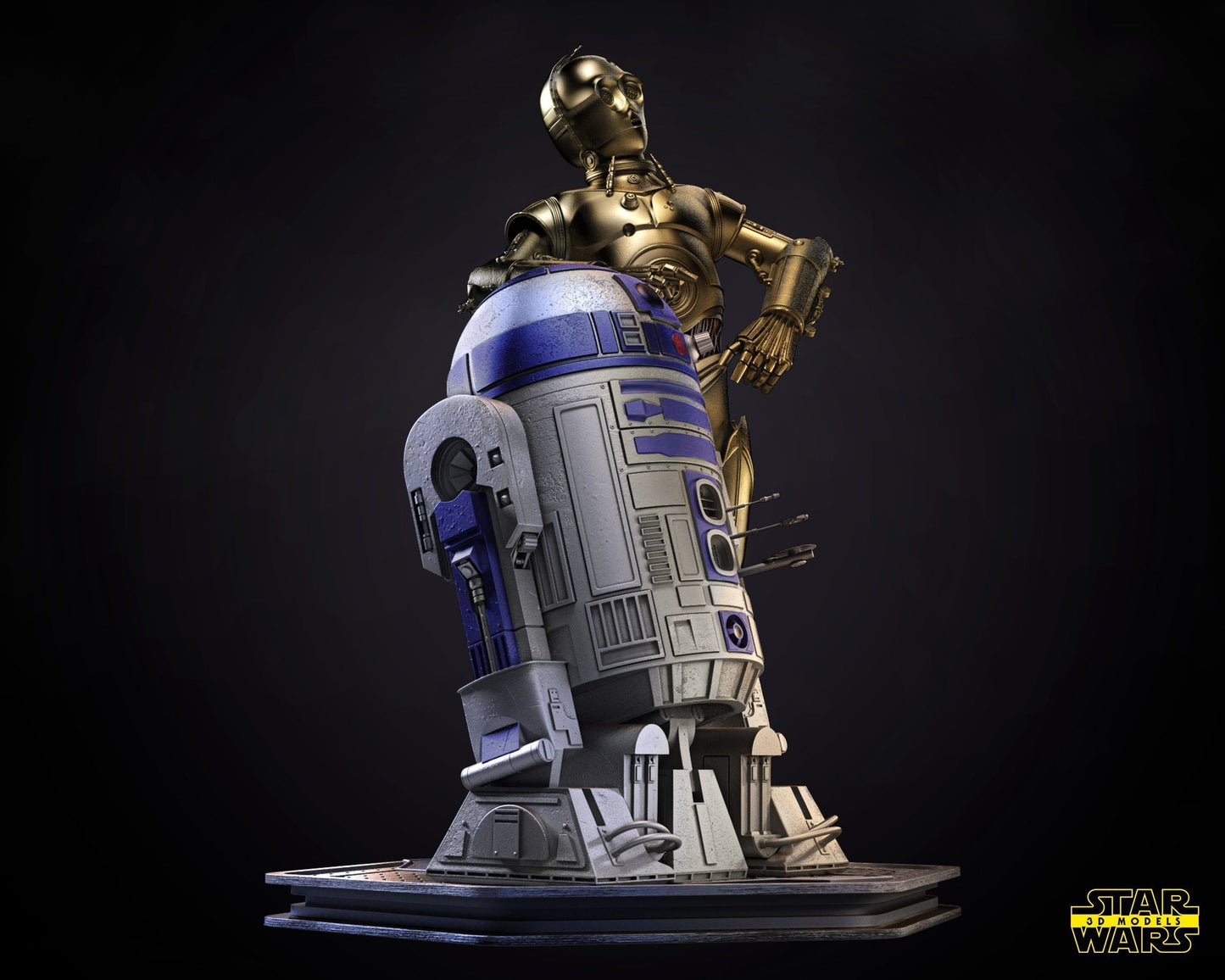 C3P0 AND R2D2 - Star Wars  - STL 3D Print Files