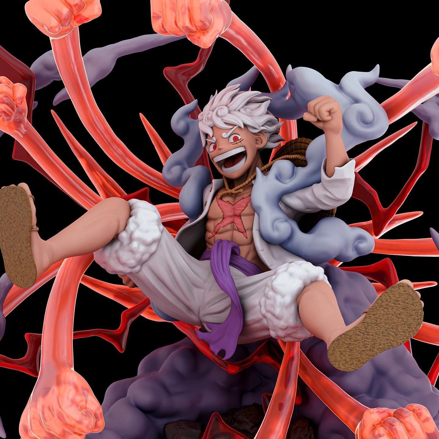 1525 Luffy Gear 5 - One Piece - STL 3D Print Files