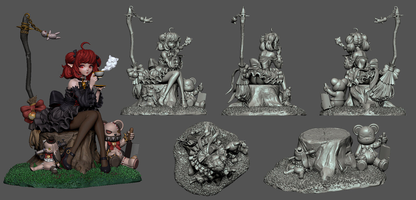 Black Maiden Enchantress - Dungeon & Fighter - STL 3D Print Files