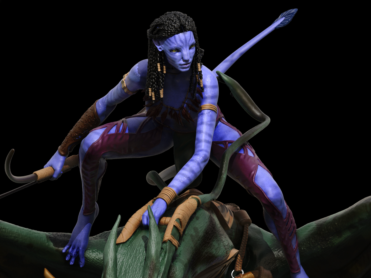 Neytiri with dragon - Avatar - STL 3D Print Files