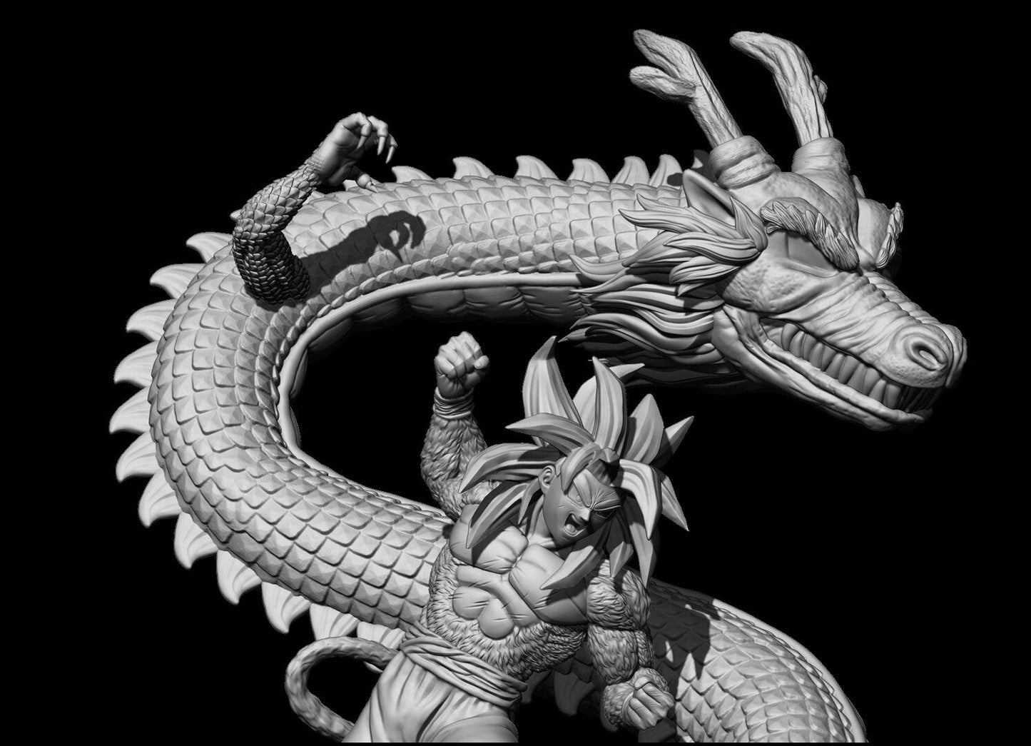 Goku SSJ4 AND Shenlong - Dragon Ball GT - STL 3D Print Files