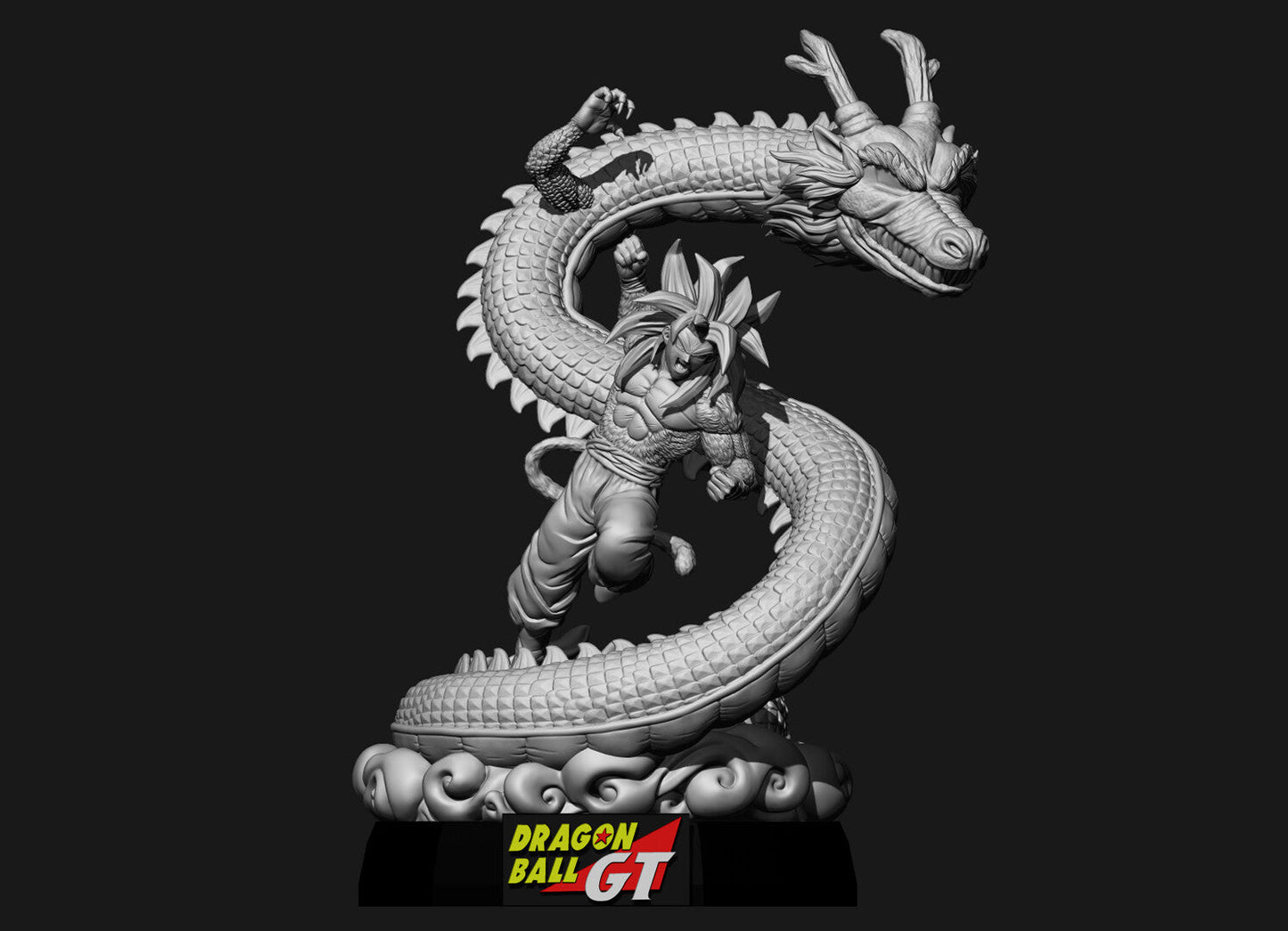 Goku SSJ4 AND Shenlong - Dragon Ball GT - STL 3D Print Files