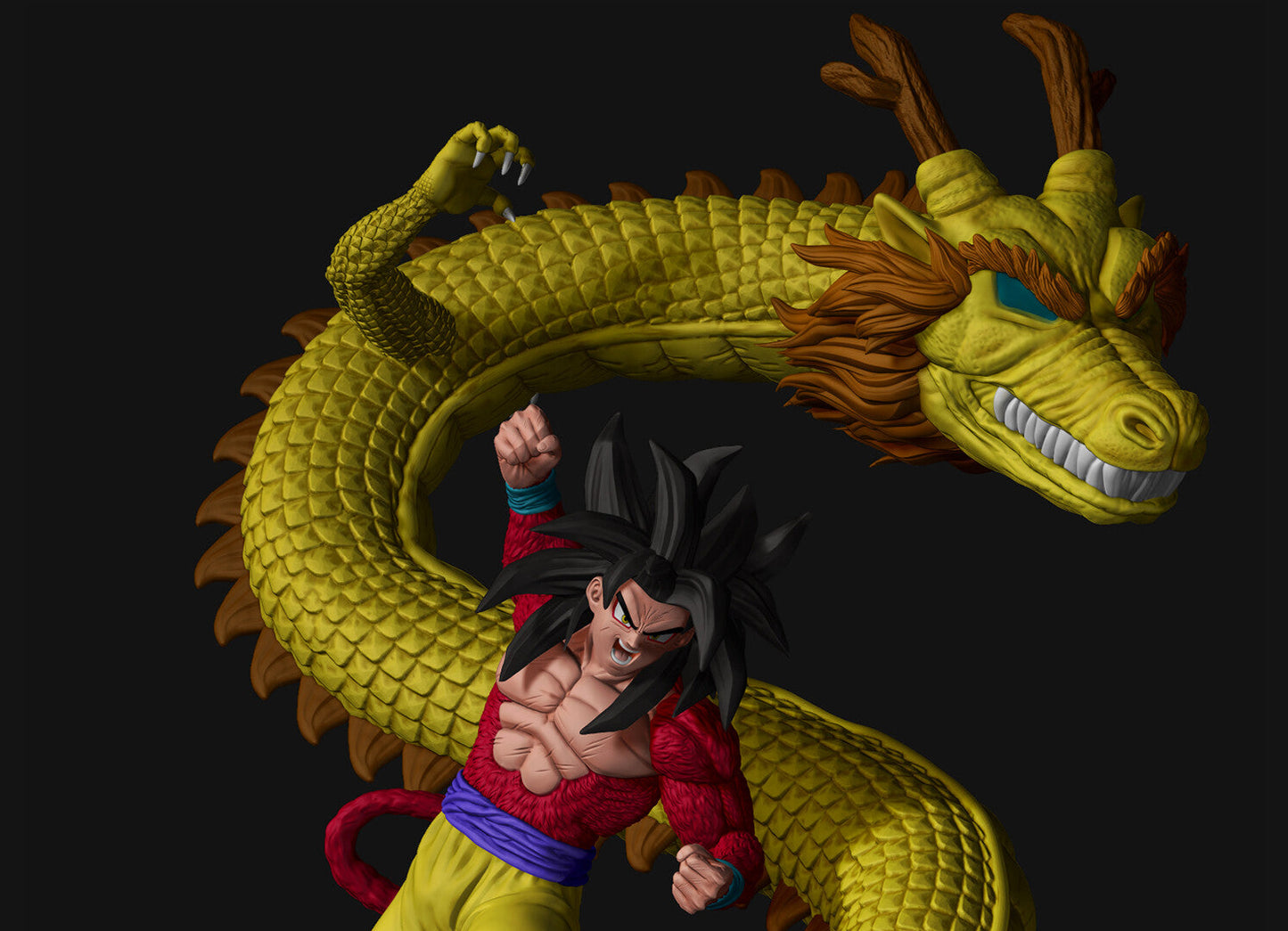 Goku SSJ4 AND Shenlong - Dragon Ball GT - STL 3D Print Files