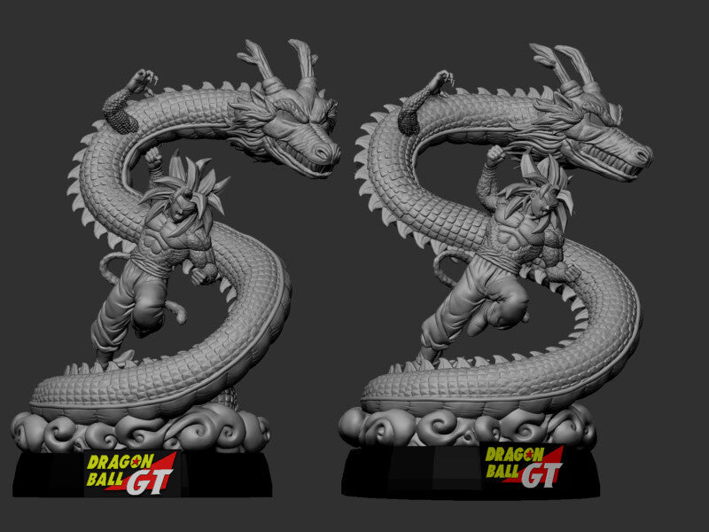 Goku SSJ4 AND Shenlong - Dragon Ball GT - STL 3D Print Files