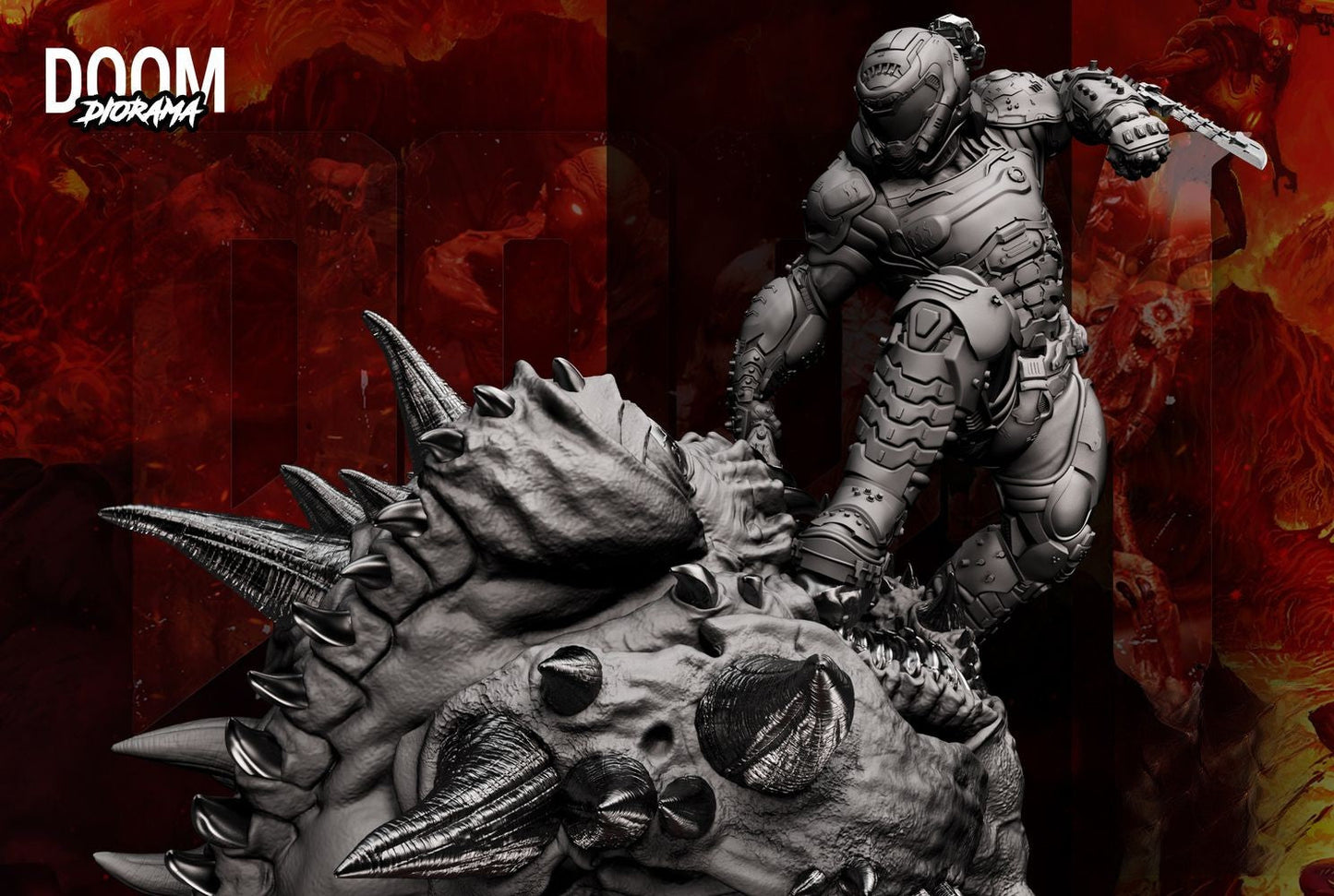 Doom Slayer Diorama -  STL 3D Print Files