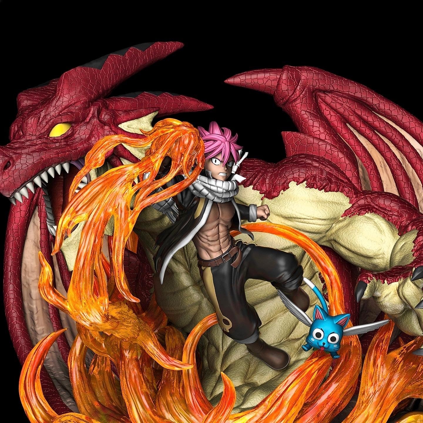 Natsu and Igneel - Fairy Tail - STL 3D Print Files