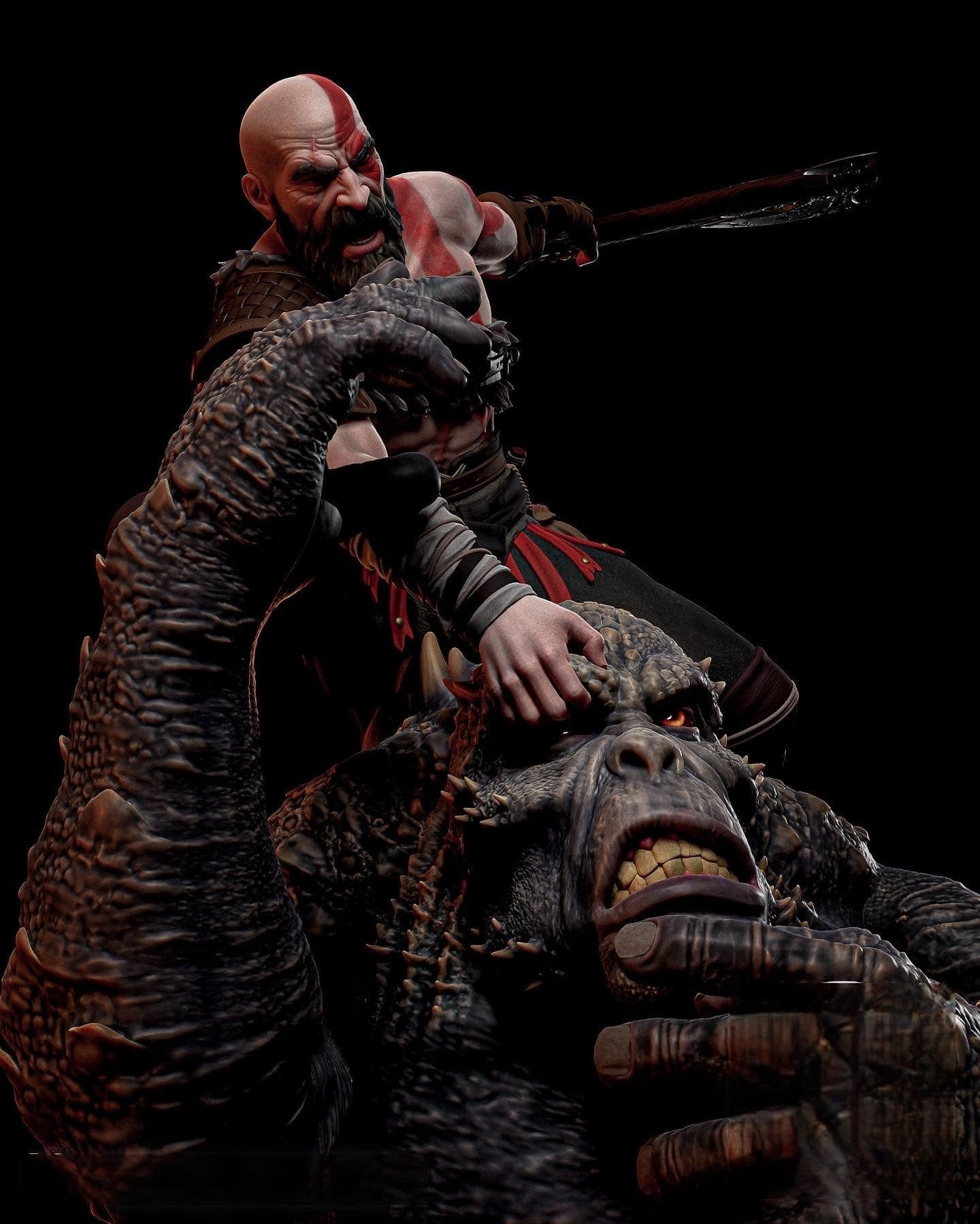 Kratos Vs Olge - God Of War - STL 3D Print Files