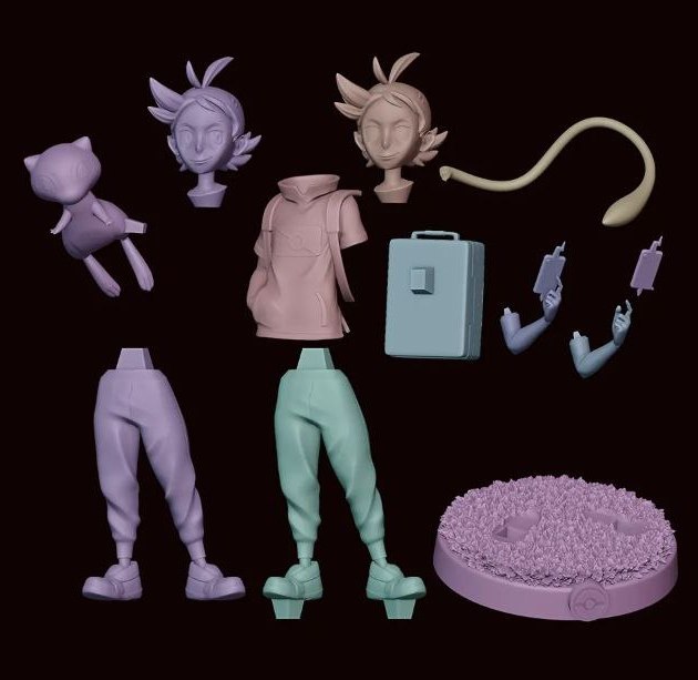 Goh and Mew - Pokemon - STL 3D Print Files