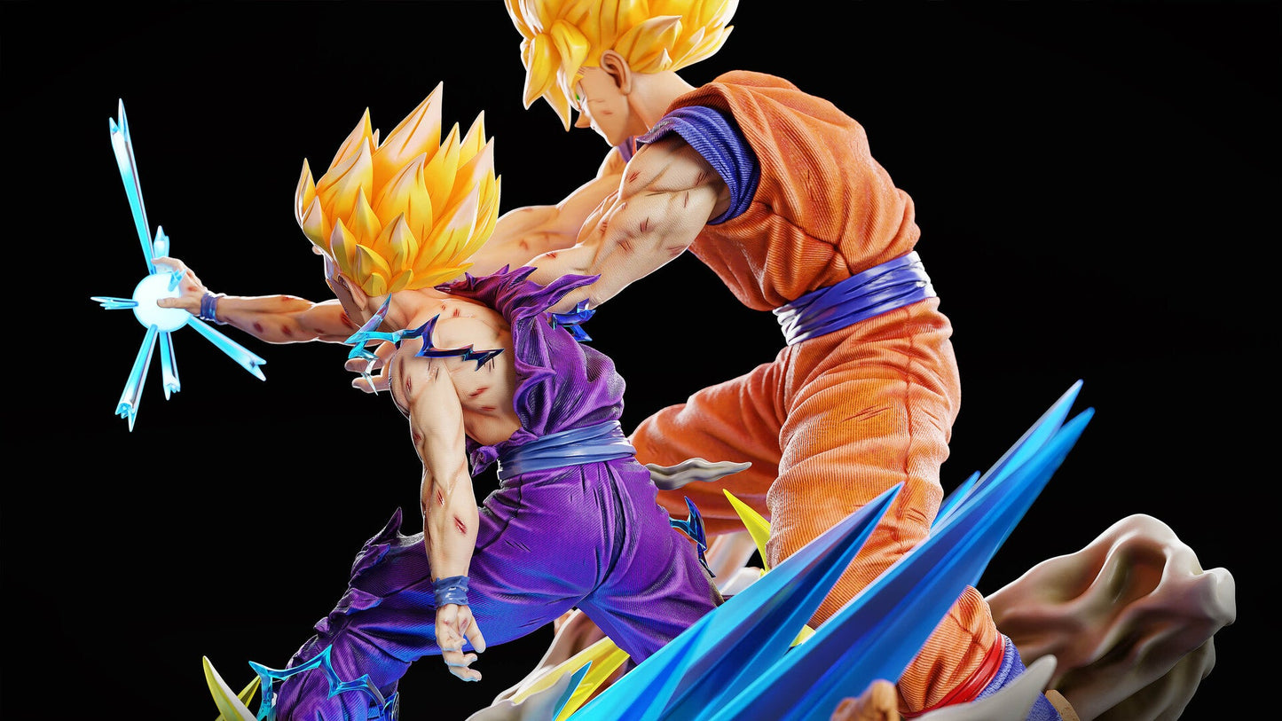 Goku And Gohan Kamehameha - Dragon Ball Z - STL 3D Print Files