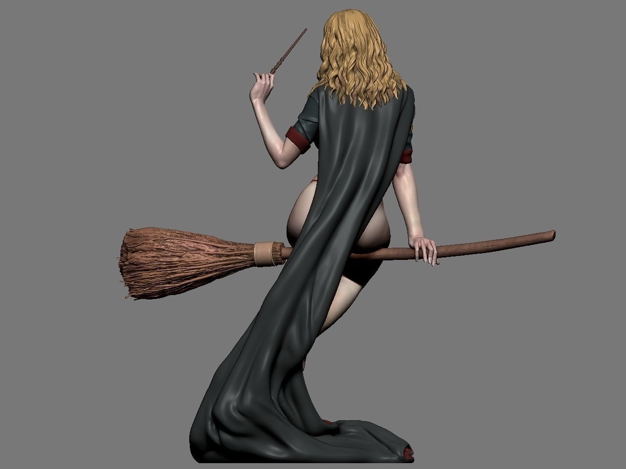 Hermione Adult on the Broomstick - Harry Potter - STL 3D Print Files