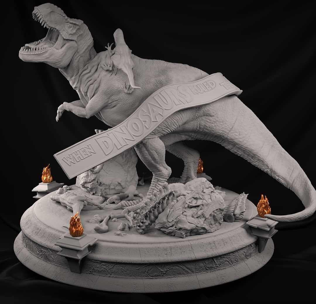 Jurassic Park Diorama- T-Rex - STL 3D Print Files