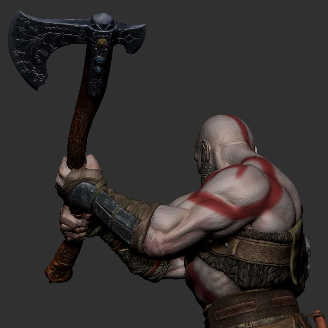 Kratos VS Troll - God of War Diorama - STL 3D Print Files