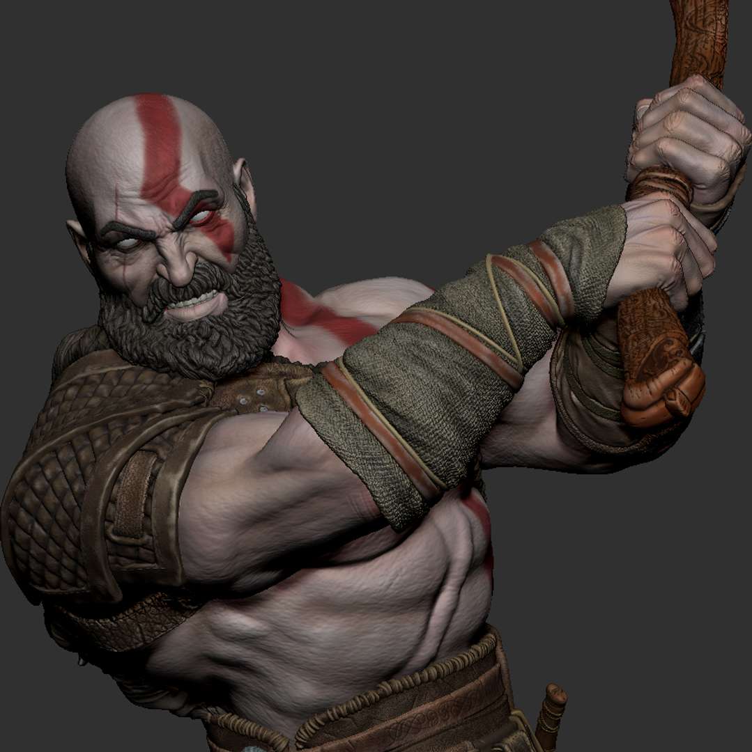 Kratos VS Troll - God of War Diorama - STL 3D Print Files