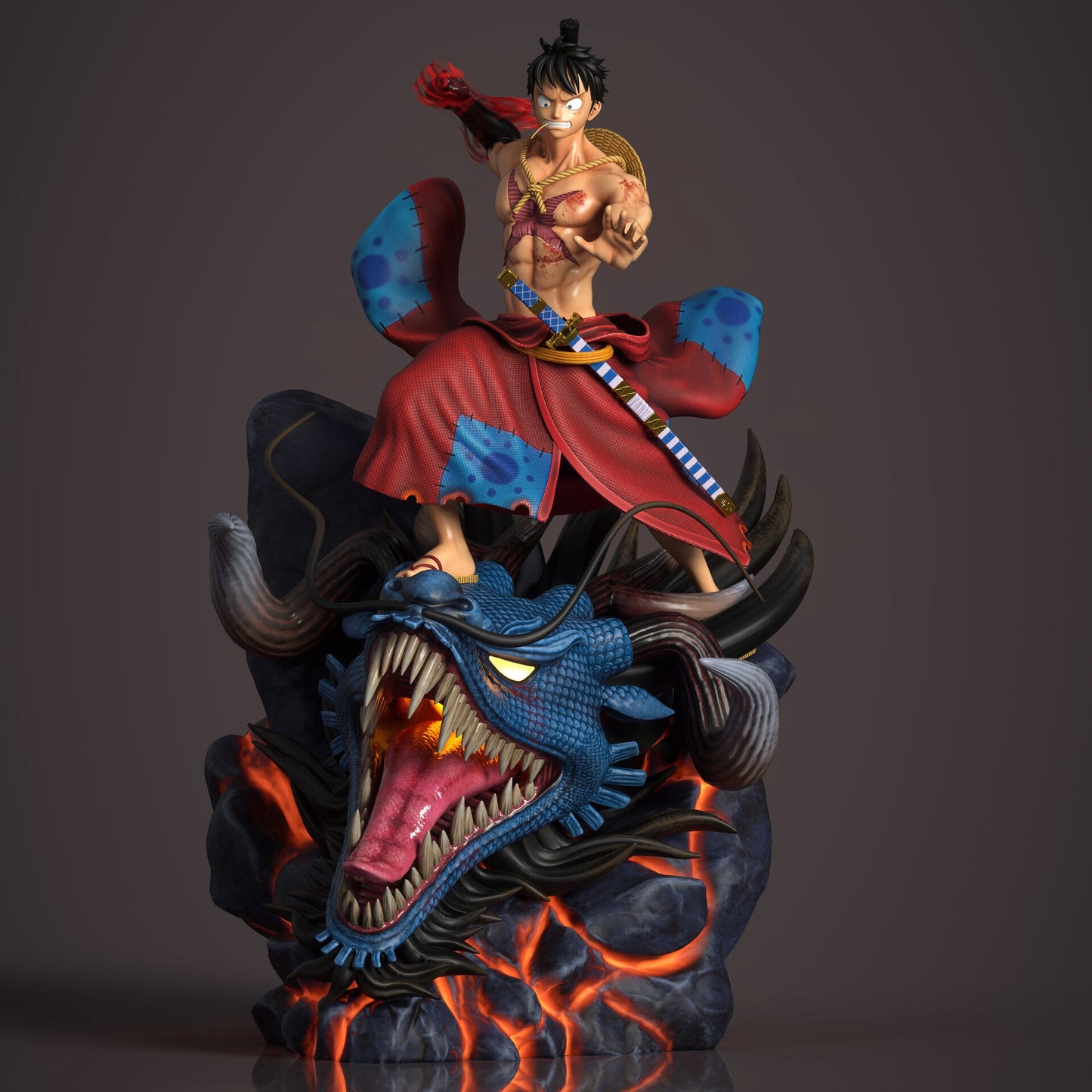 Monkey D. Luffy vs Kaido - One Piece - STL 3D Print Files