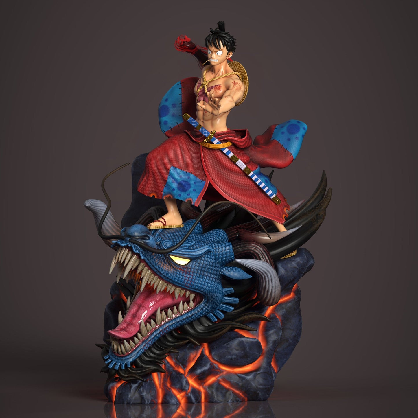 Monkey D. Luffy vs Kaido - One Piece - STL 3D Print Files