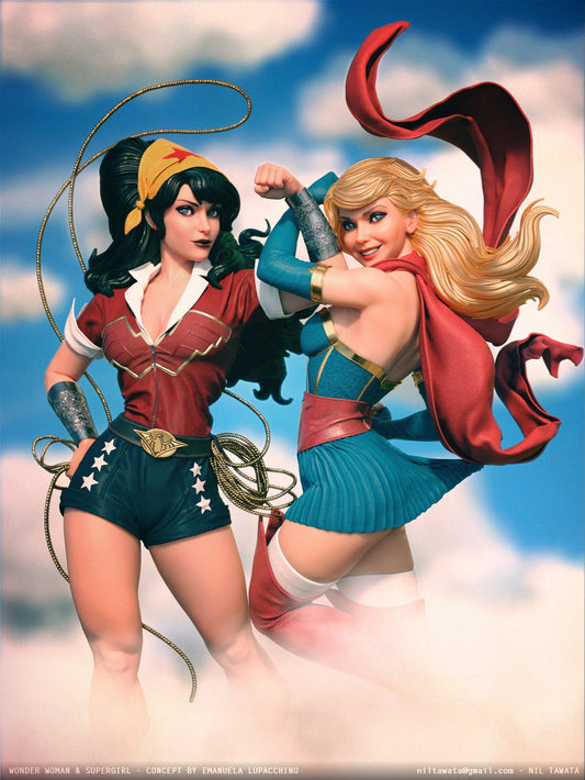 Classic Wonder Woman And Supergirl - STL 3D Print Files