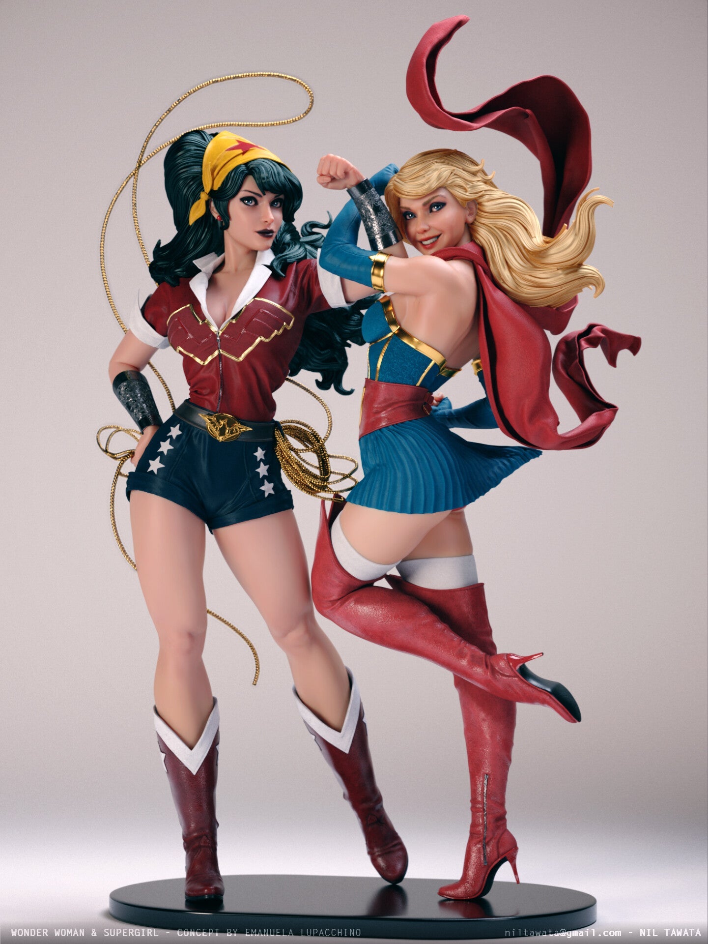 Classic Wonder Woman And Supergirl - STL 3D Print Files