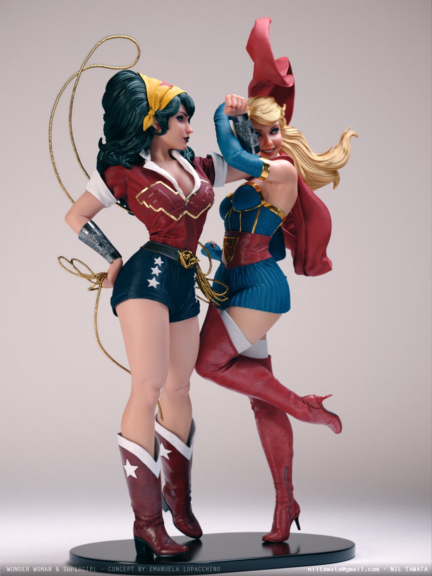 Classic Wonder Woman And Supergirl - STL 3D Print Files