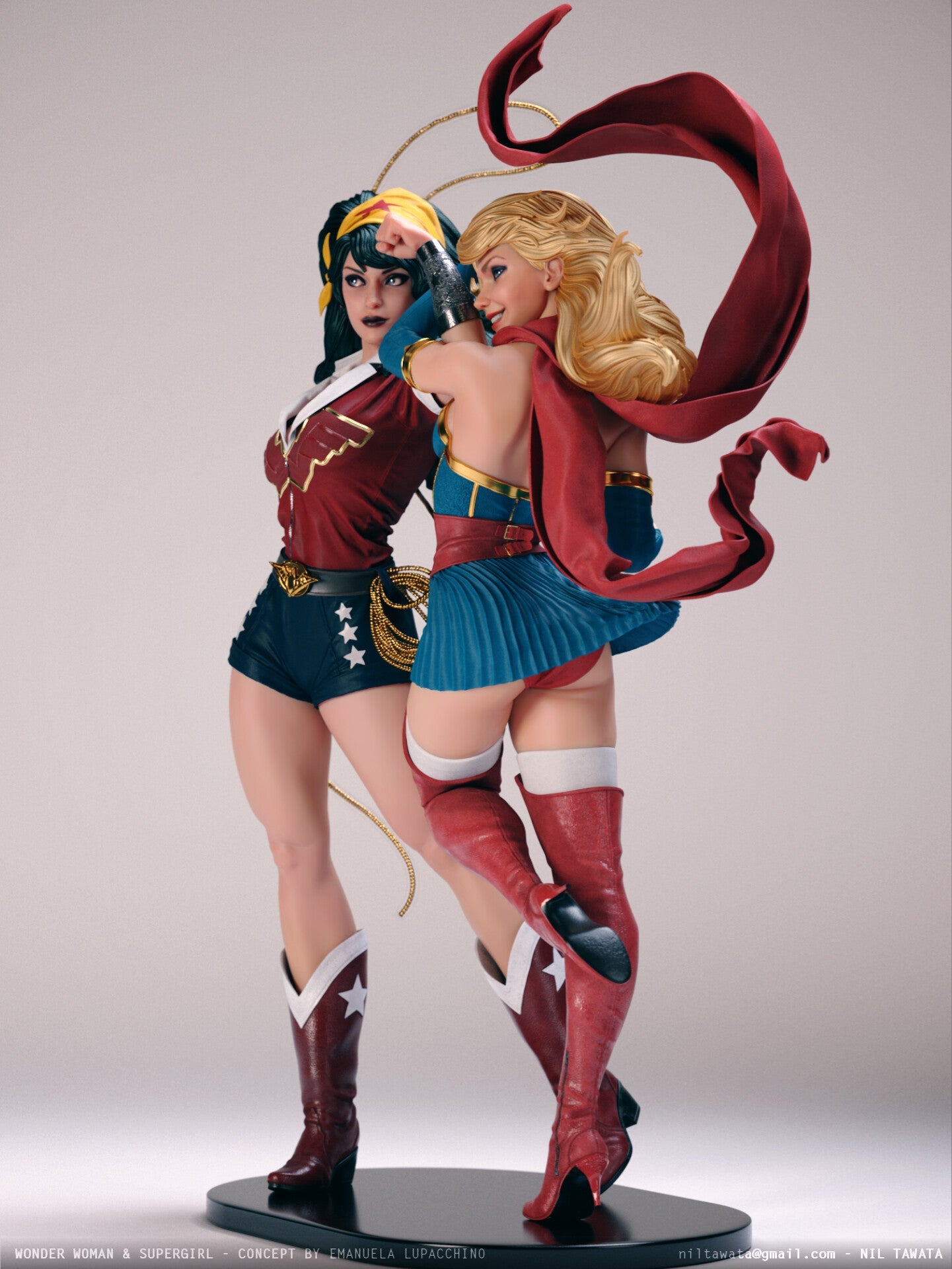 Classic Wonder Woman And Supergirl - STL 3D Print Files